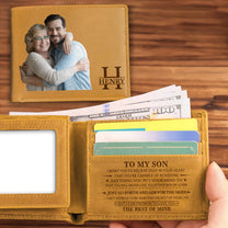 To My Son, Grandson, Son-In-Law I Love You - Personalized Leather Wallet