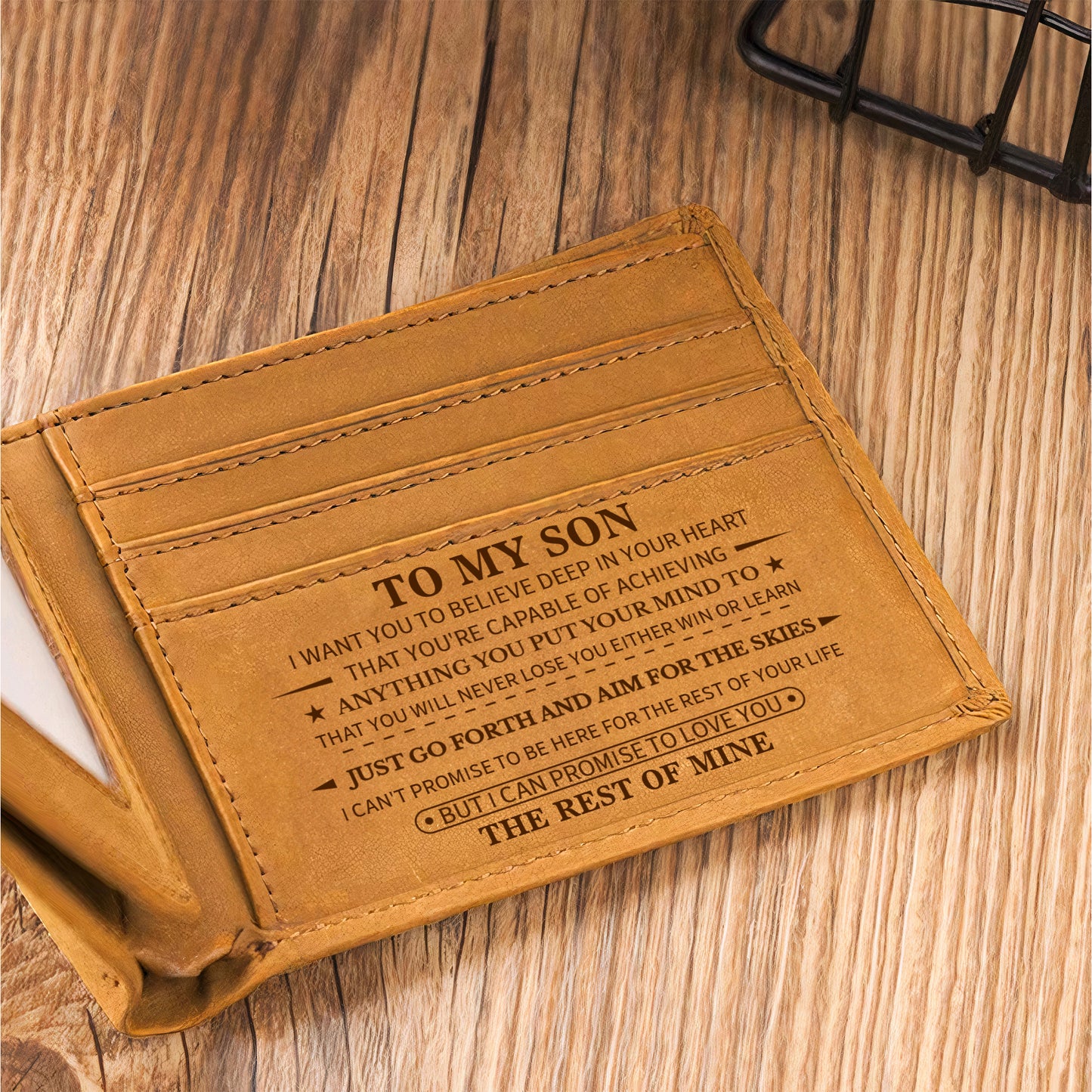 To My Son, Grandson, Son-In-Law I Love You - Personalized Leather Wallet
