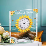 To My Wife Gift I Wish I Could Turn Back The Clock - Personalized Acrylic Desk Clock