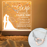 To My Wife Gift - Personalized LED Light Acrylic Plaque With Infinity Necklace