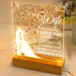 To My Wife Gift - Personalized LED Light Acrylic Plaque With Infinity Necklace