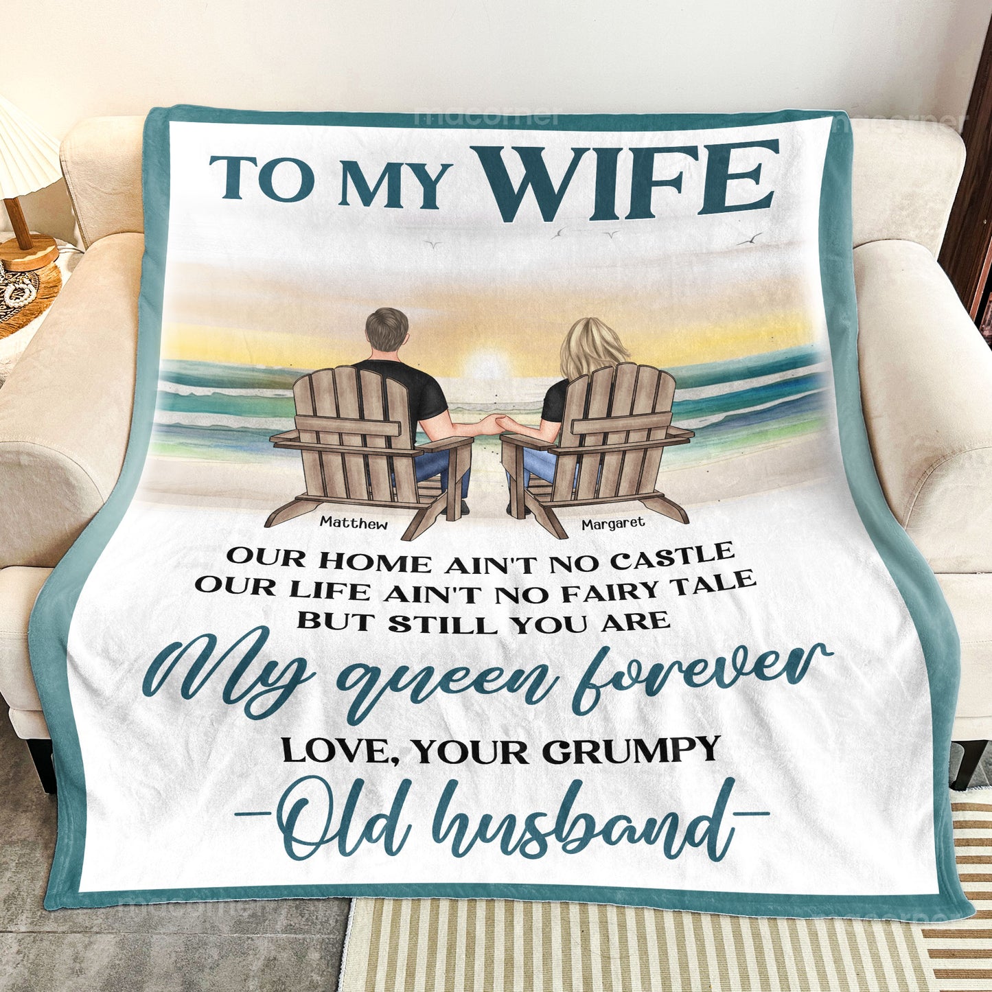 To My Wife Gifts Our Home Ain't No Castle - Personalized Blanket