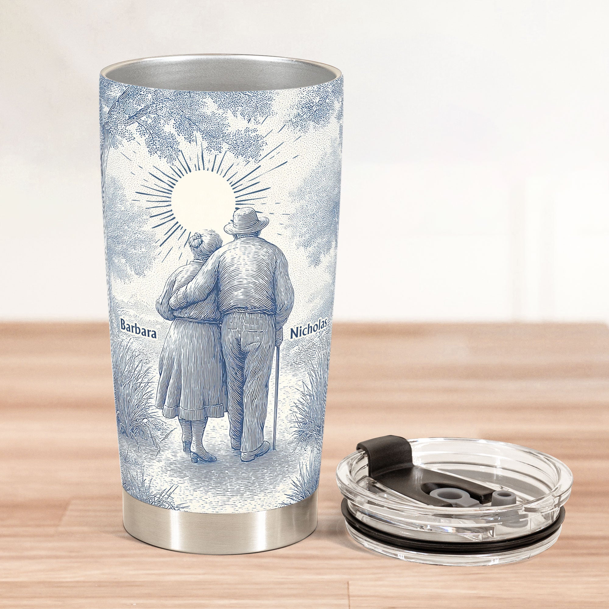 To My Wife My Queen Forever From Your Grumpy Old Husband - Personalized Tumbler Cup