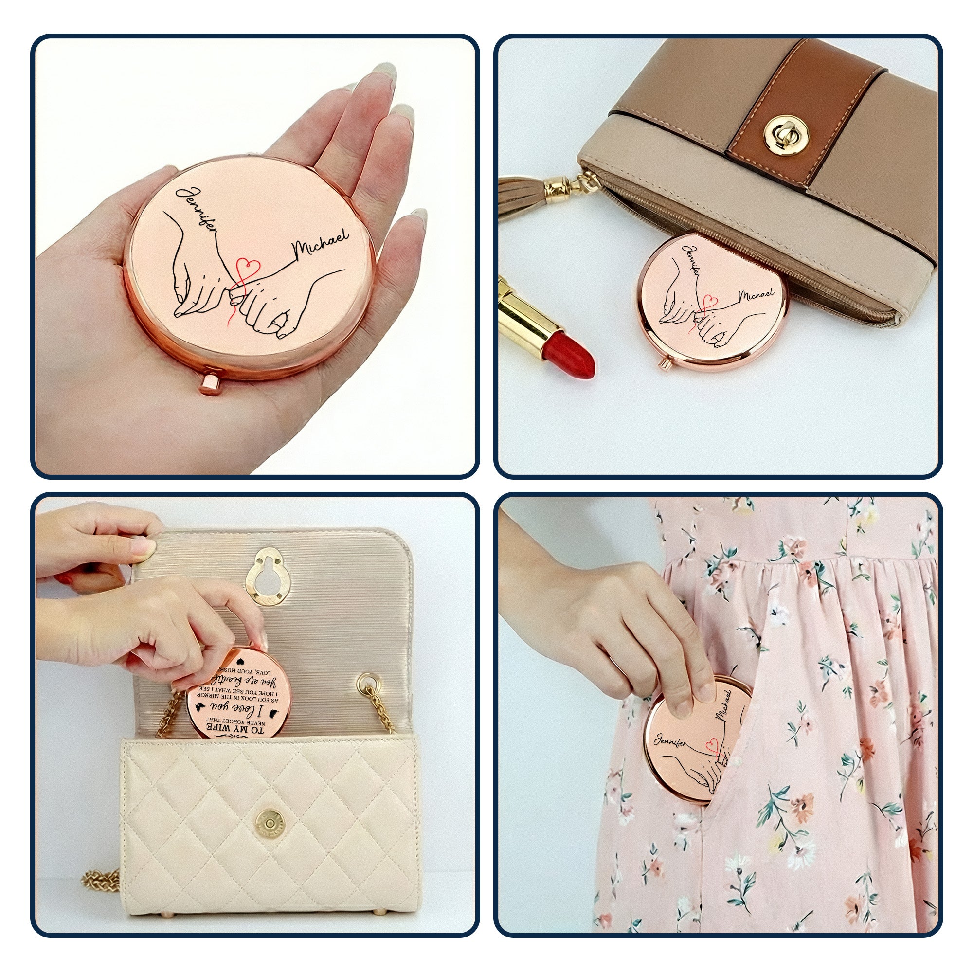 To My Wife Never Forget That I Love You - Personalized Compact Mirror