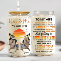 To My Wife Once Upon A Time - Personalized Clear Glass Cup