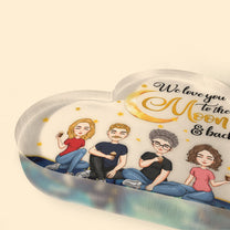 To The Moon And Back - Personalized Heart Shaped Acrylic Plaque