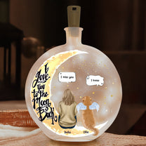 To The Moon & Back – Pet Memorial Keepsake - Personalized Round Flat Bottle Light