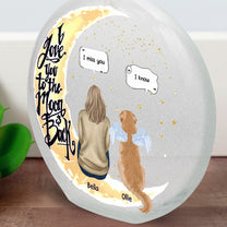 To The Moon & Back – Pet Memorial Keepsake - Personalized Round Flat Bottle Light