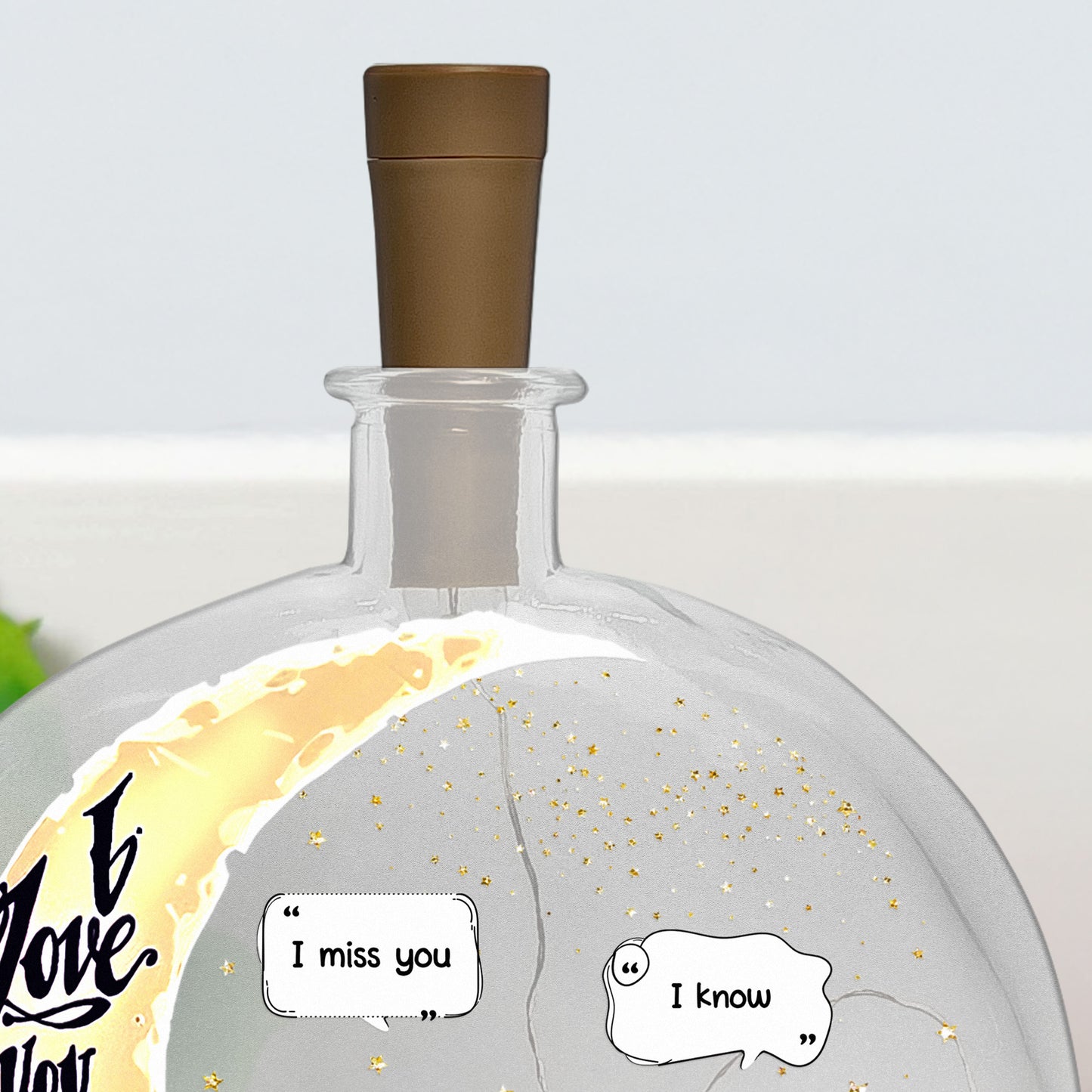 To The Moon & Back – Pet Memorial Keepsake - Personalized Round Flat Bottle Light