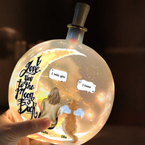 To The Moon & Back – Pet Memorial Keepsake - Personalized Round Flat Bottle Light
