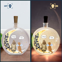 To The Moon & Back – Pet Memorial Keepsake - Personalized Round Flat Bottle Light