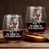 The Legend Has Retired New Version - Personalized Stemless Wine Glass