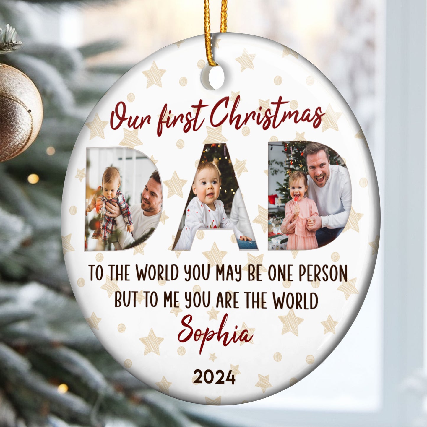 To The World You May Be One Person - Personalized Ceramic Photo Ornament