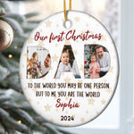 To The World You May Be One Person - Personalized Ceramic Photo Ornament