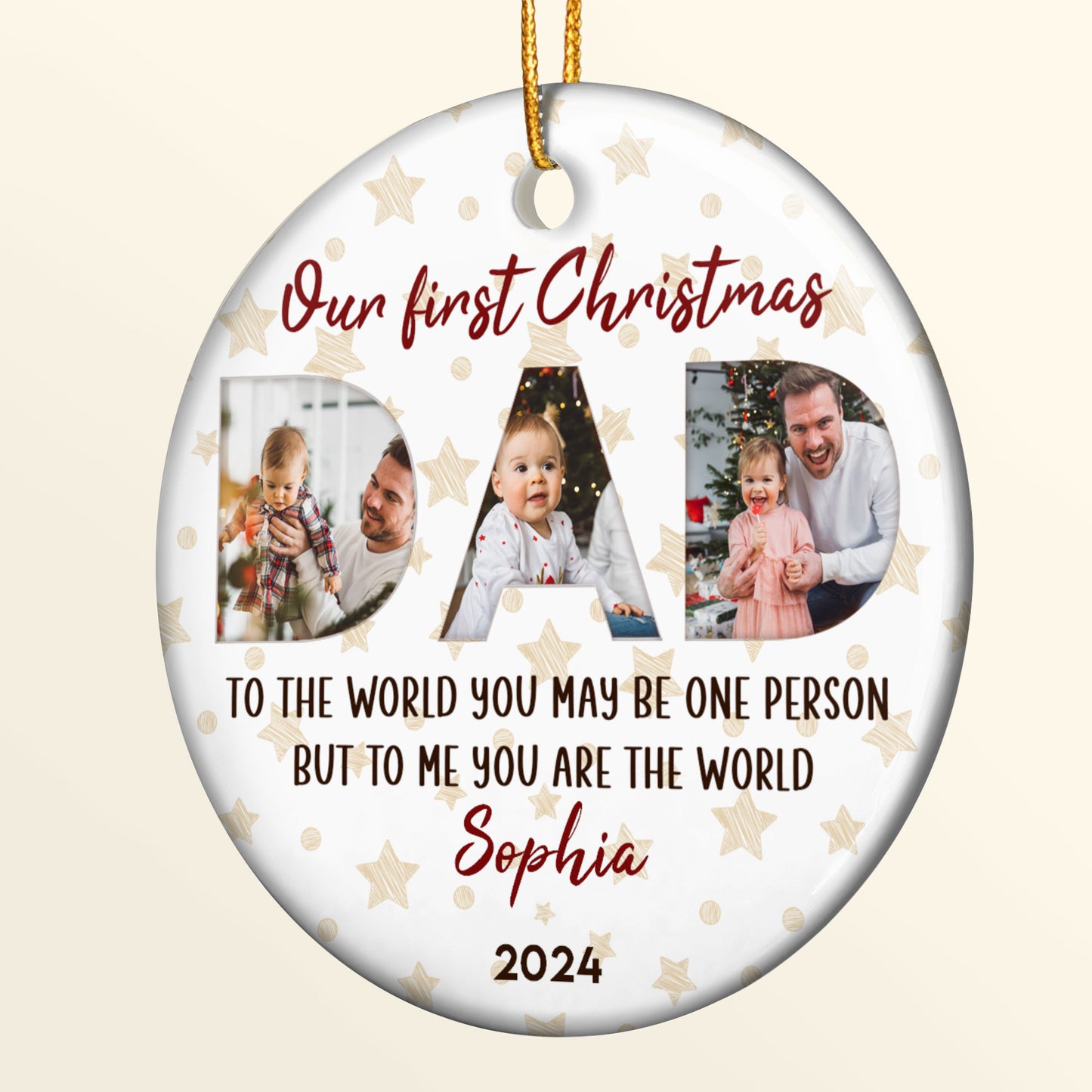 To The World You May Be One Person - Personalized Ceramic Photo Ornament