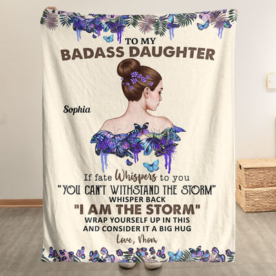 To My Badass Daughter I Love You - Personalized Blanket