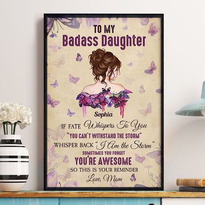 To My Badass Daughter Remember I Love You - Personalized Poster
