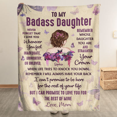 To My Badass Daughter Remember I Will Always Have Your Back - Personalized Blanket