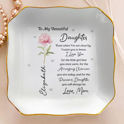 To My Daughter From Mom, Dad - Sentimental Gift, Keepsake Gift - Personalized Jewelry Dish