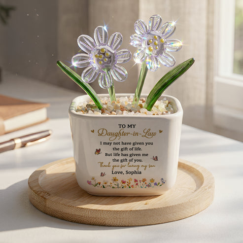 Glass Birth Flower Pot