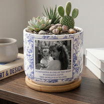To-My-Daughter-Toile-De-Jouy-Custom-Photo-Mom-&-Daughter,-Dad-&-Daughter-Personalized-Plant-Pot-1