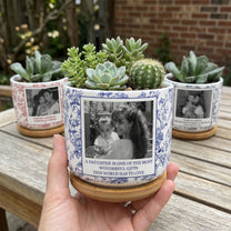 To-My-Daughter-Toile-De-Jouy-Custom-Photo-Mom-&-Daughter,-Dad-&-Daughter-Personalized-Plant-Pot-5