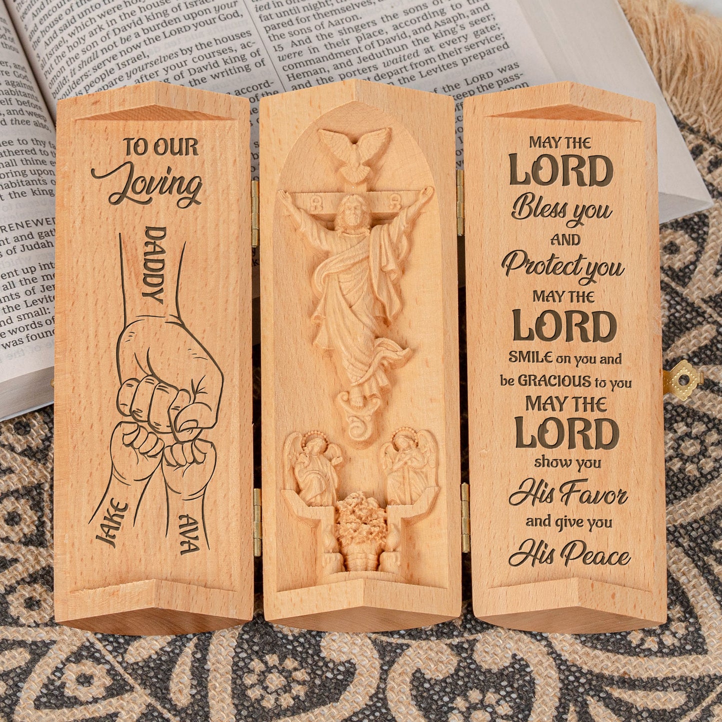 To-My-Loving-Dad,-Grandpa-Personalized-Openable-Wooden-Cylinder-Sculpture-of-Jesus-2
