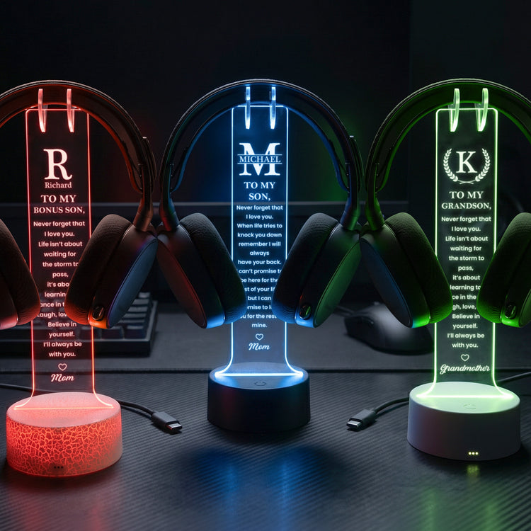 To-My-Son-Custom-Name-Monogram-Gift-For-Son-From-Mom-Dad-Personalized-Headphone-Stand-2