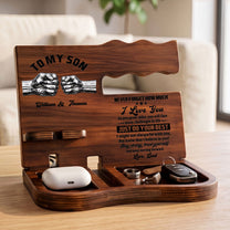 To-My-Son-Stay-Strong,-Trust-Yourself-From-Dad,-Mom-Personalized-Desk-Organizer-1