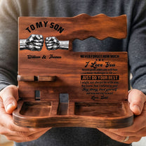 To-My-Son-Stay-Strong,-Trust-Yourself-From-Dad,-Mom-Personalized-Desk-Organizer-4