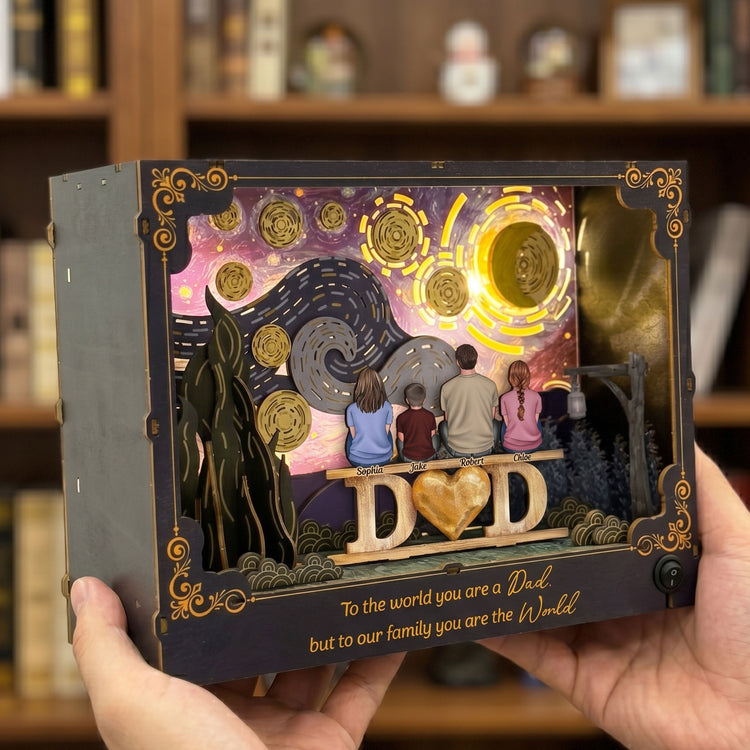 To-Our-Family-You-Are-The-World-Fathers-Day-Gift-For-Dad-Husband-Personalized-DIY-Book-Nook-Kit-2