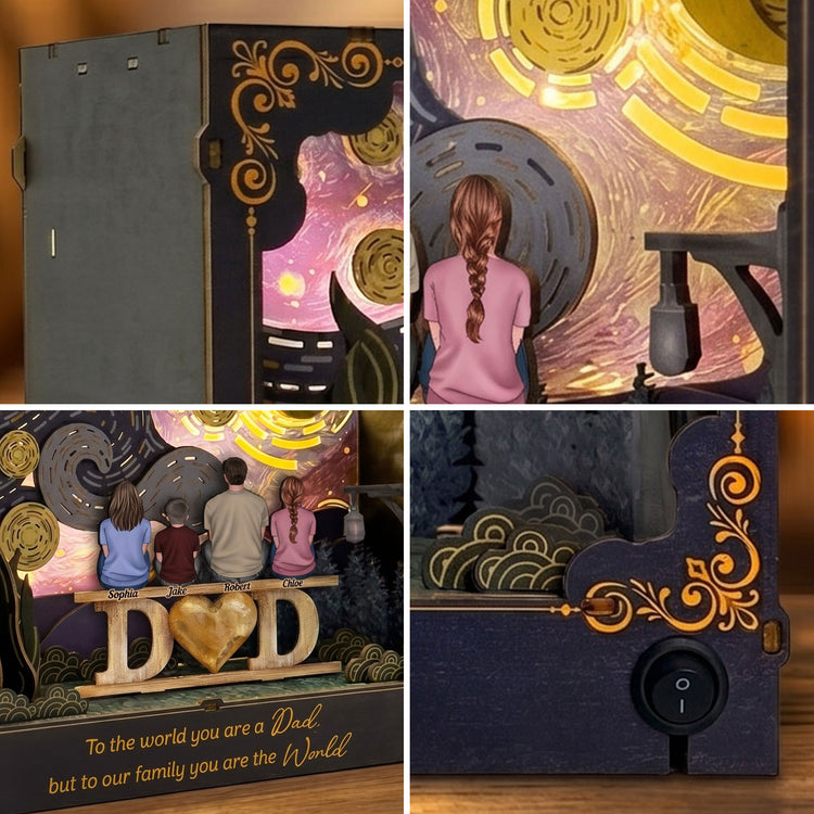 To-Our-Family-You-Are-The-World-Fathers-Day-Gift-For-Dad-Husband-Personalized-DIY-Book-Nook-Kit-4