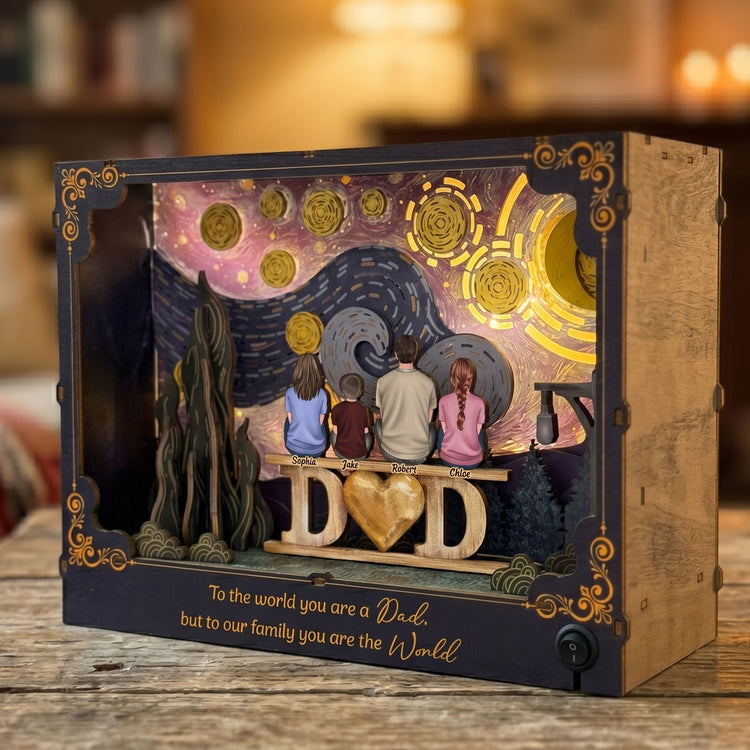 To-Our-Family-You-Are-The-World-Fathers-Day-Gift-For-Dad-Husband-Personalized-DIY-Book-Nook-Kit-7