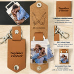 Together Forever - Personalized Leather Photo Keychain
