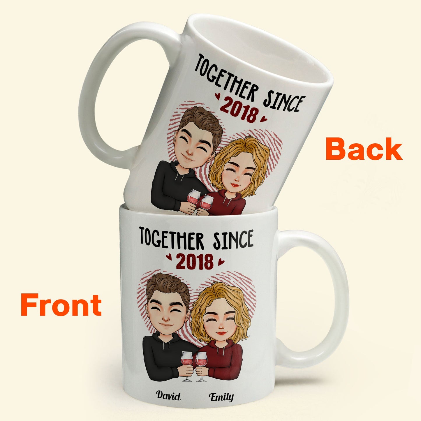 Together Since - Cartoon Couple Version - Personalized Mug