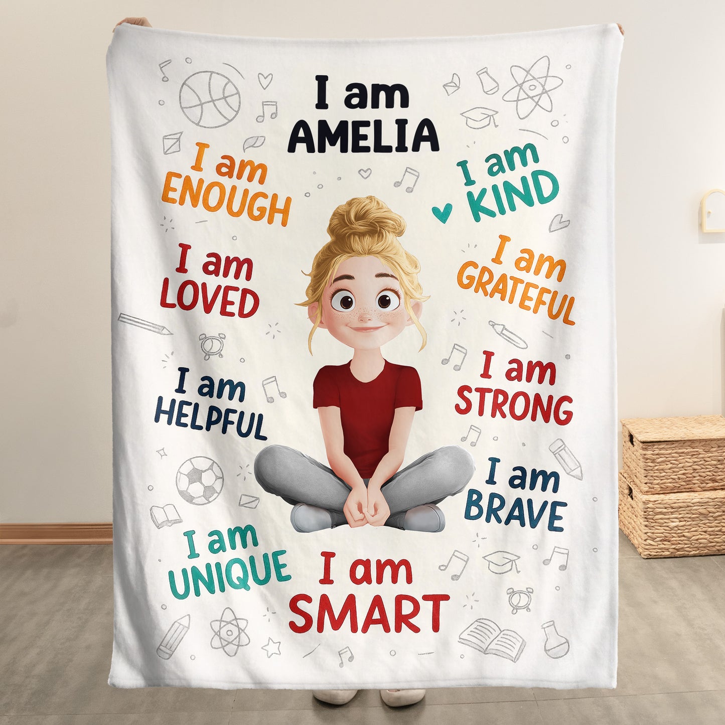 I Am Affirmation For Kid - Personalized Blanket