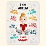 I Am Affirmation For Kid - Personalized Blanket