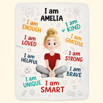 I Am Affirmation For Kid - Personalized Blanket