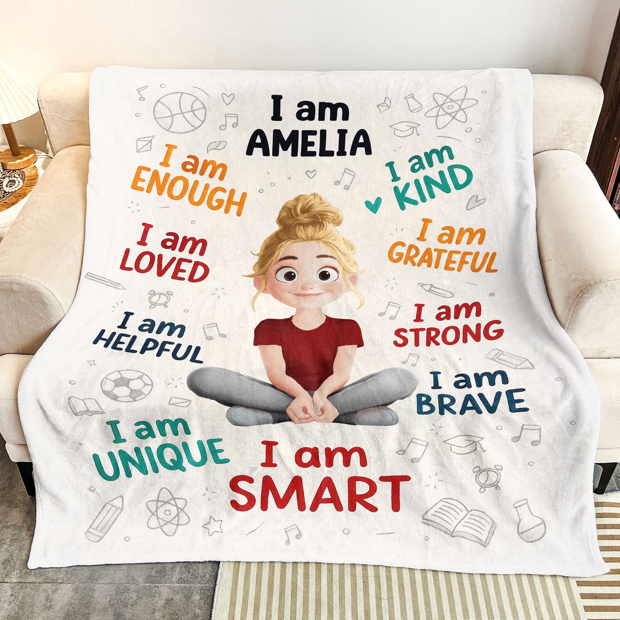 I Am Affirmation For Kid - Personalized Blanket