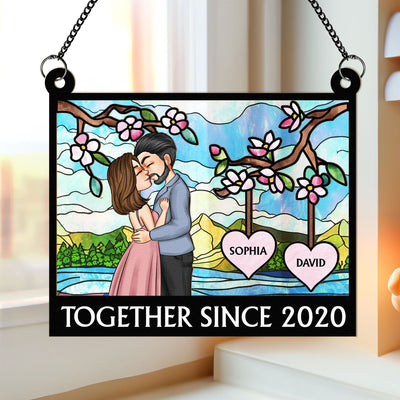 Together Since New Version - Personalized Window Hanging Suncatcher Ornament