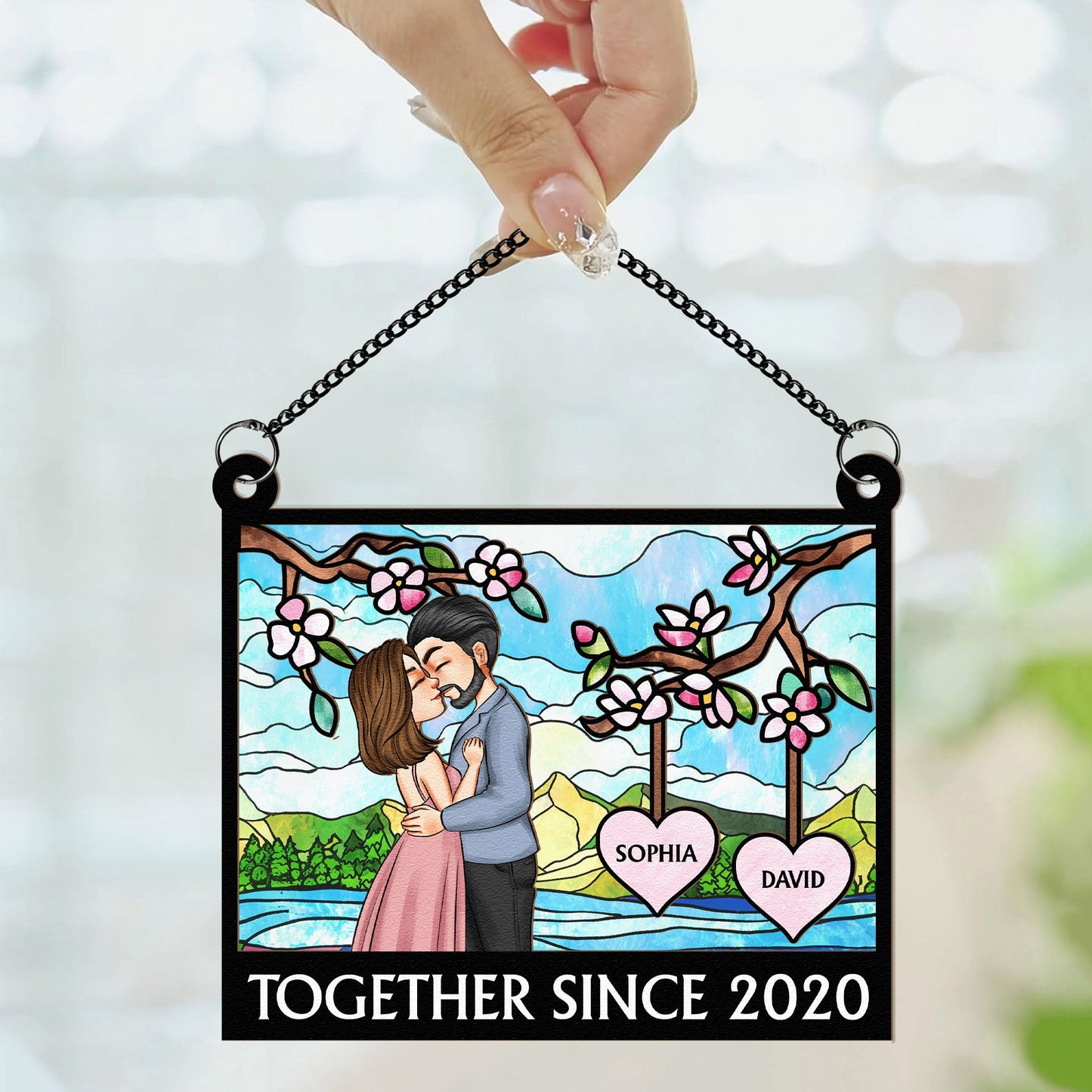 Together Since New Version - Personalized Window Hanging Suncatcher Ornament