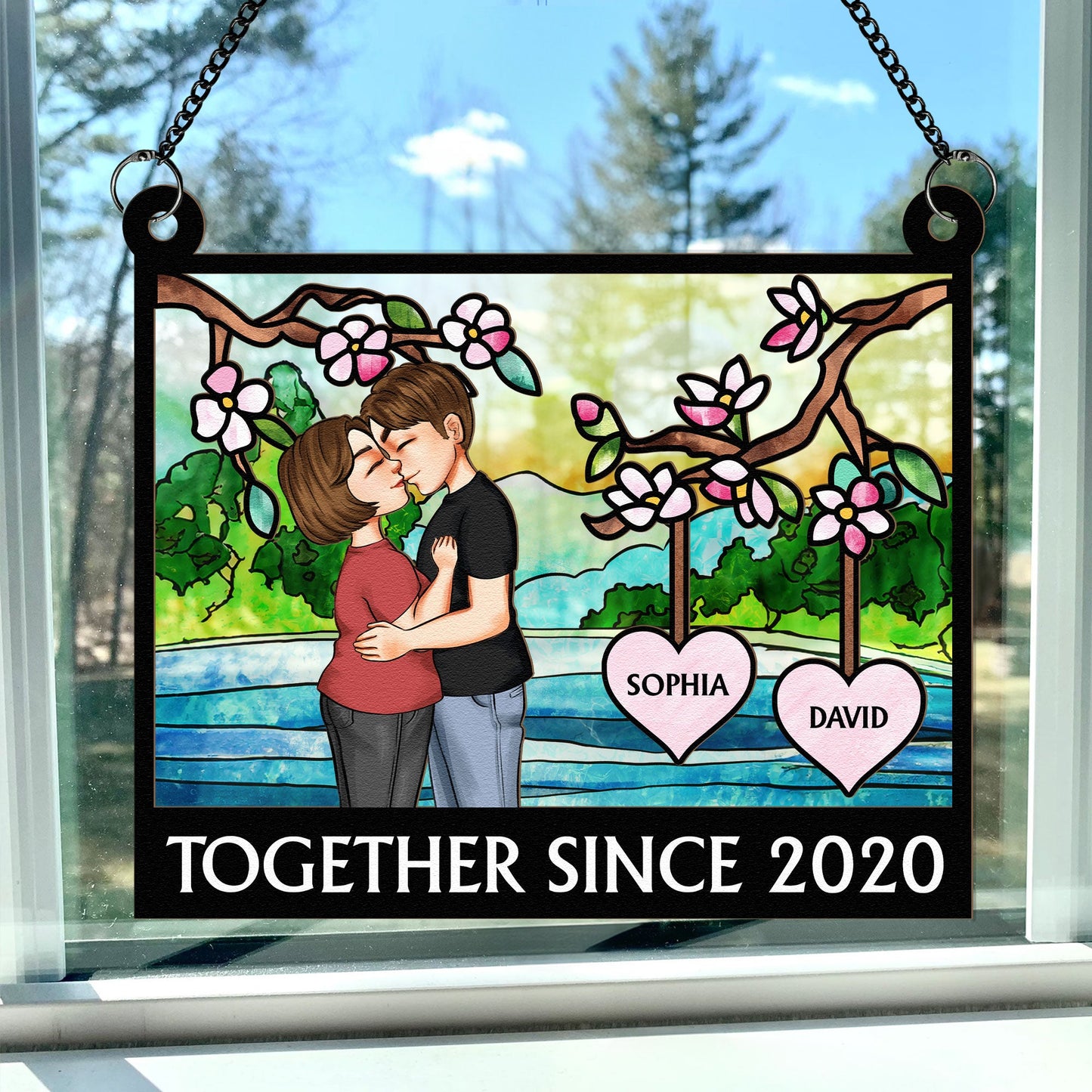 Together Since New Version - Personalized Window Hanging Suncatcher Ornament