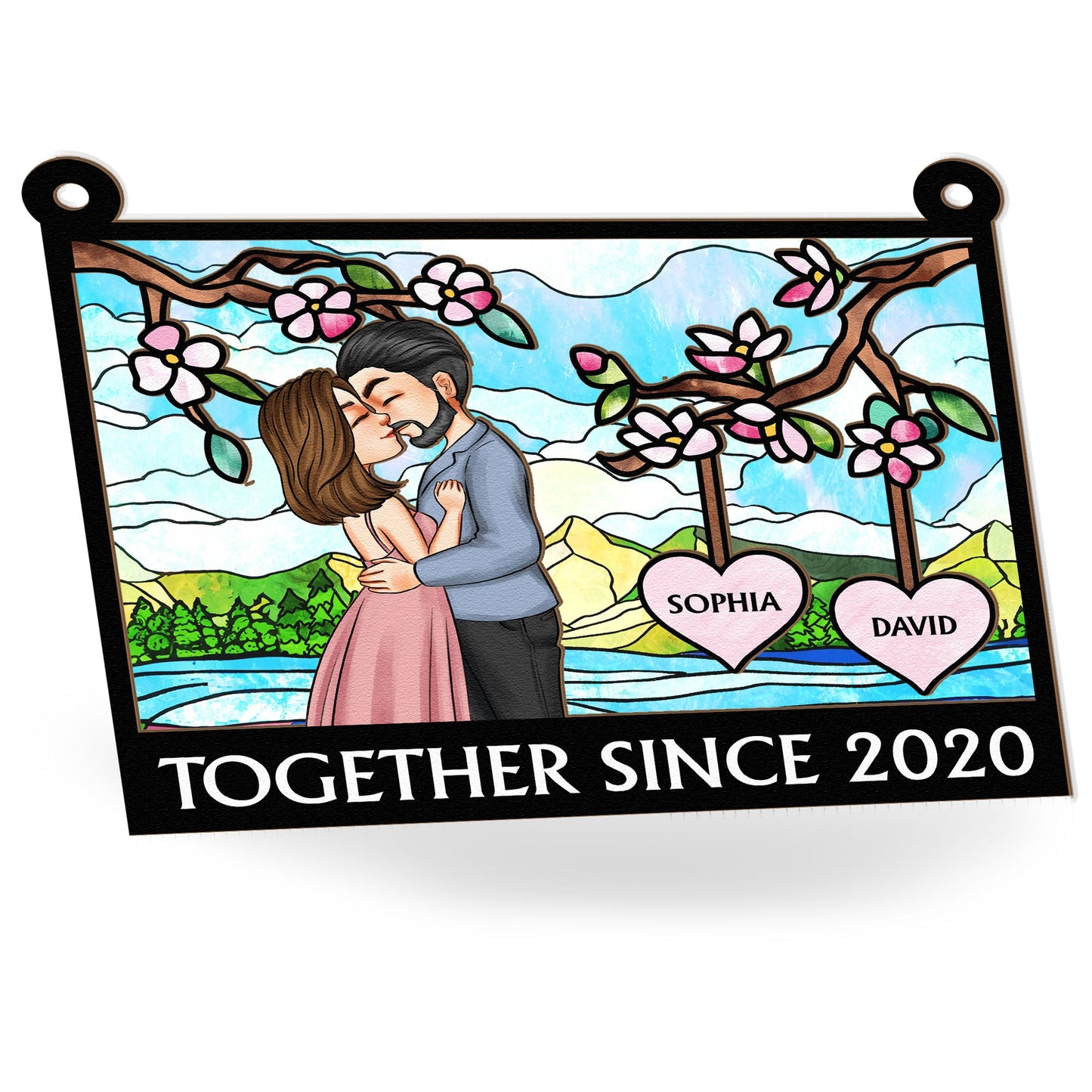 Together Since New Version - Personalized Window Hanging Suncatcher Ornament