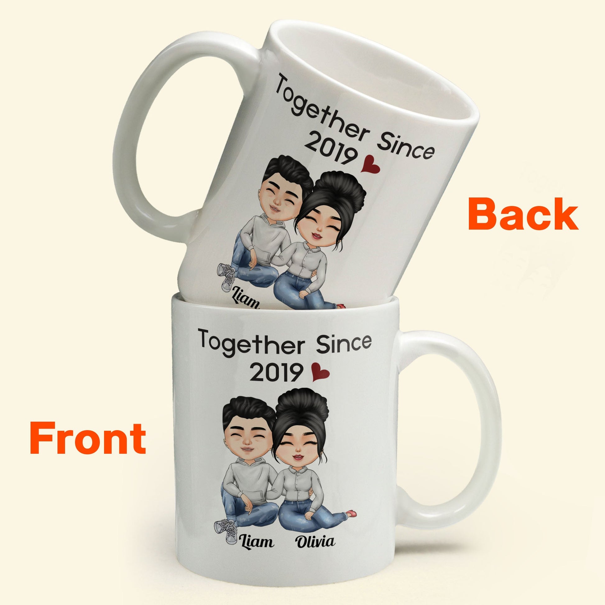 Together Since - Personalized Mug - Anniversary, Valentine's Day Gift For Spouse, Husband, Wife, Lovers, Girlfriend, Boyfriend