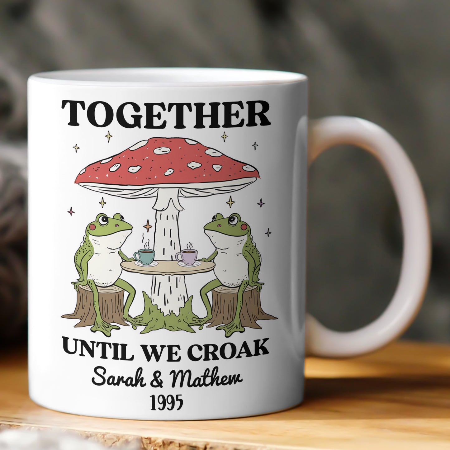 Together Until We Croak Vintage Frog Gift For Him/Her - Personalized Mug