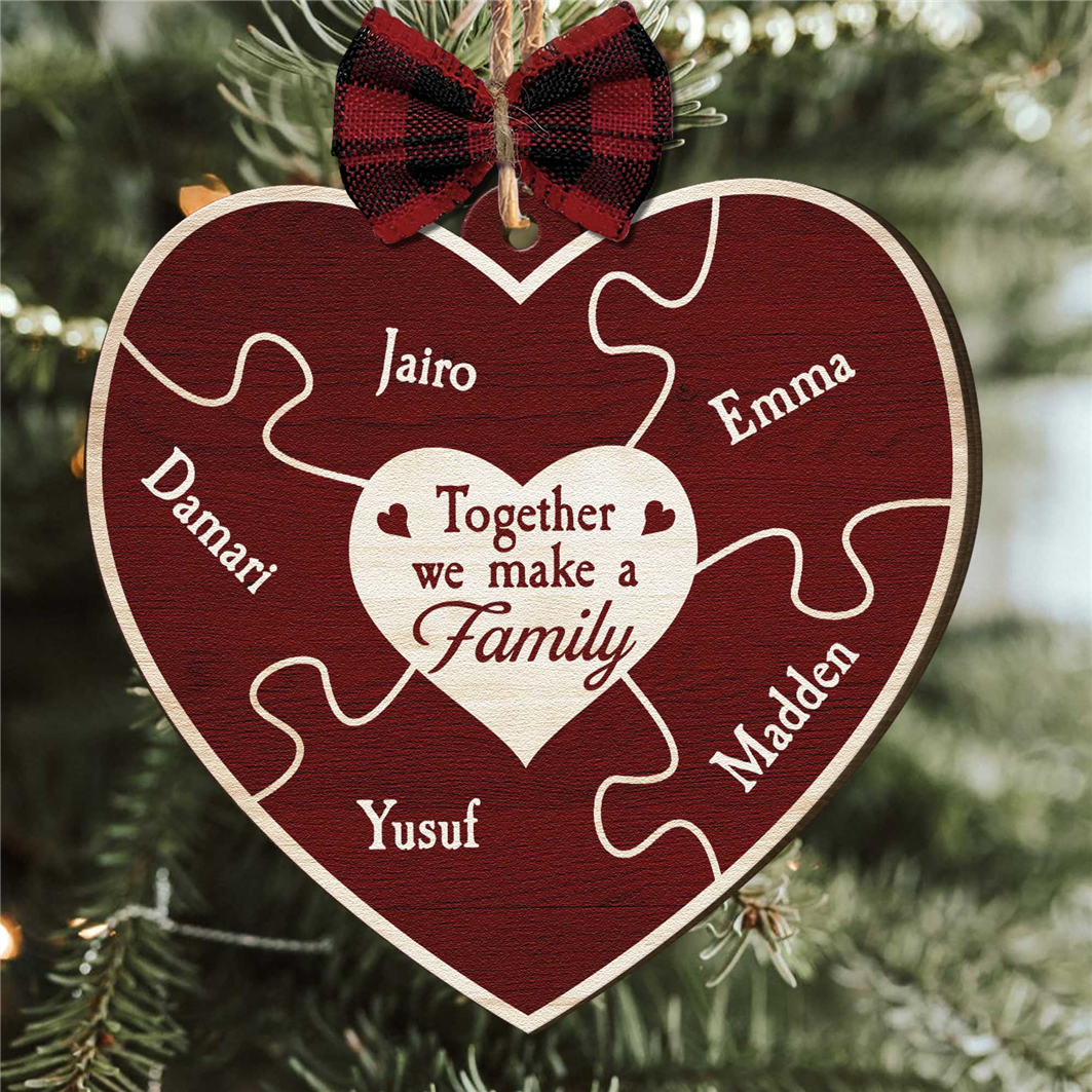 Together We Make A Family - Personalized Wooden Ornament – Macorner