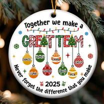 Together We Make A Great Team Thank You Christmas Exchange Gifts - Personalized Ceramic Ornament
