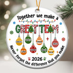 Together We Make A Great Team Thank You Christmas Exchange Gifts - Personalized Ceramic Ornament