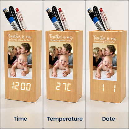 Together_Is_Our_Favorite_Place_To_Be_Personalized_Pen_Holder_With_Clock_4