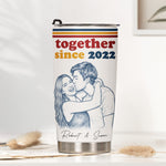 Together-Since-Custom-Photo-Sketch-Line-Art-Anniversary-Gift-For-Him-Her-Personalized-Tumbler-Cup-2